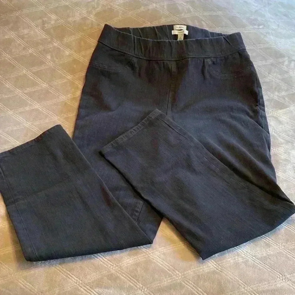 L.L. Bean Classic Fit Woman’s Black Denim Pull On Jeans.  Size 16. - Picture 1 of 10